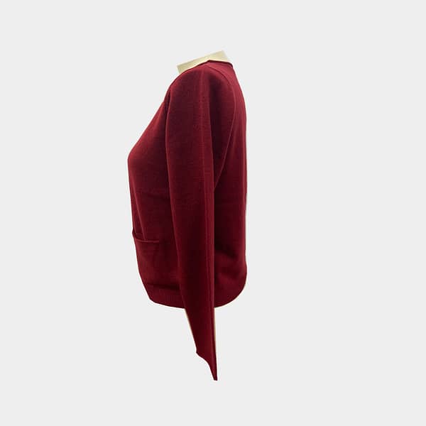 【送料&関税込】Givenchy Burgundy Cashmere Cardigan Givenchy Burgundy Cashmere Cardigan For Elegant Layering